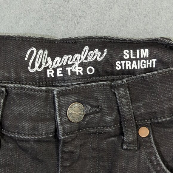 Wrangler Retro Jeans Men's 29x32 Black Slim Straight Denim Western Cowboy Rodeo - Picture 10 of 12